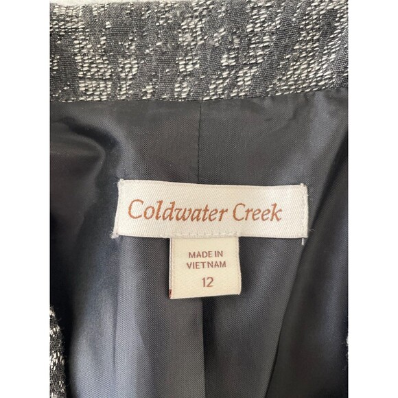Coldwater Creek Gray Abastract Print Blazer One Button Size 12 - Picture 2 of 11